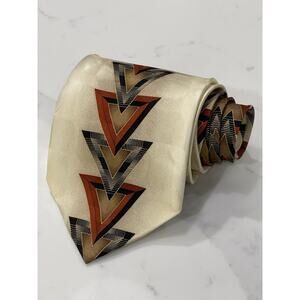 Vintage Ottimo Uomo Silk Tie Art Aztec Avant Garde Retro Art Deco Arrow 59 x 4